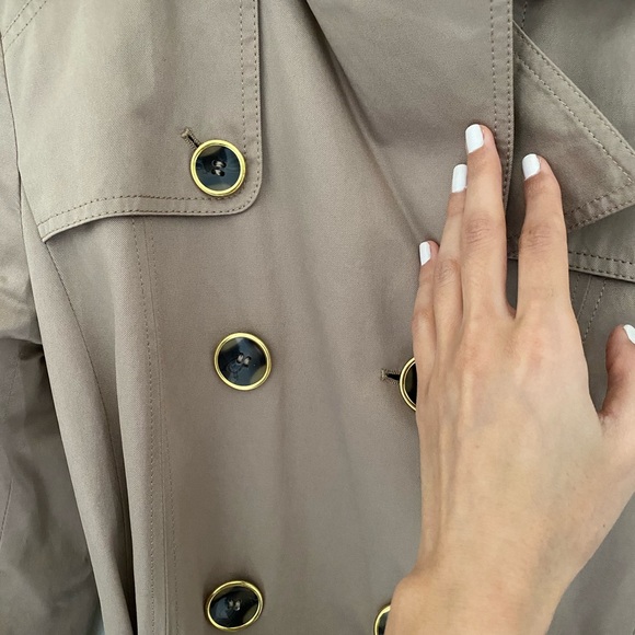 Ellen Tracy beige tan trench coat size small - Picture 10 of 11